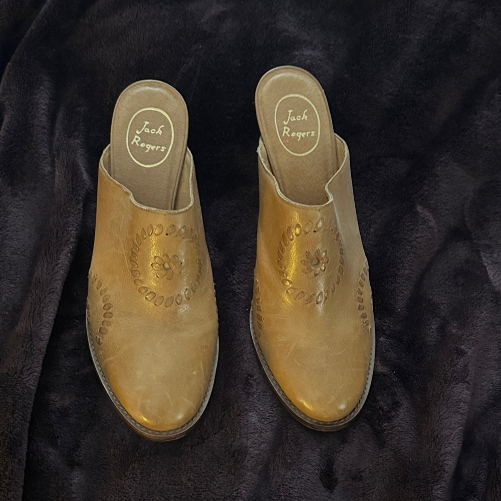 Jack Rogers Women's Brown Leather Mules